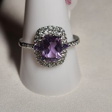 Bomb Party Ring Imagine This Genuine Amethyst Rbp6643 Rhodium Plated Size 11