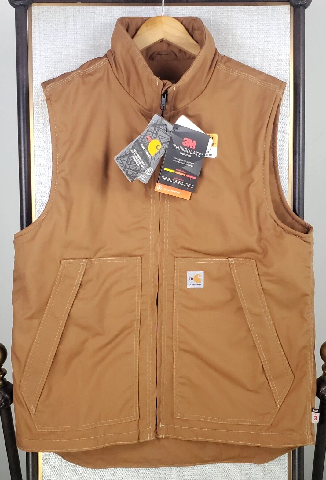 CARHARTT Sz Large Tall NEW Flame Res FR Thinsulate Rain Defender Mens Vest $225