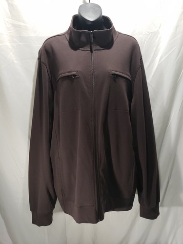 Structure Modern Fit Brown Long Sleeve Full Zip Mens Cotton Jacket Sz XL - Picture 2 of 9