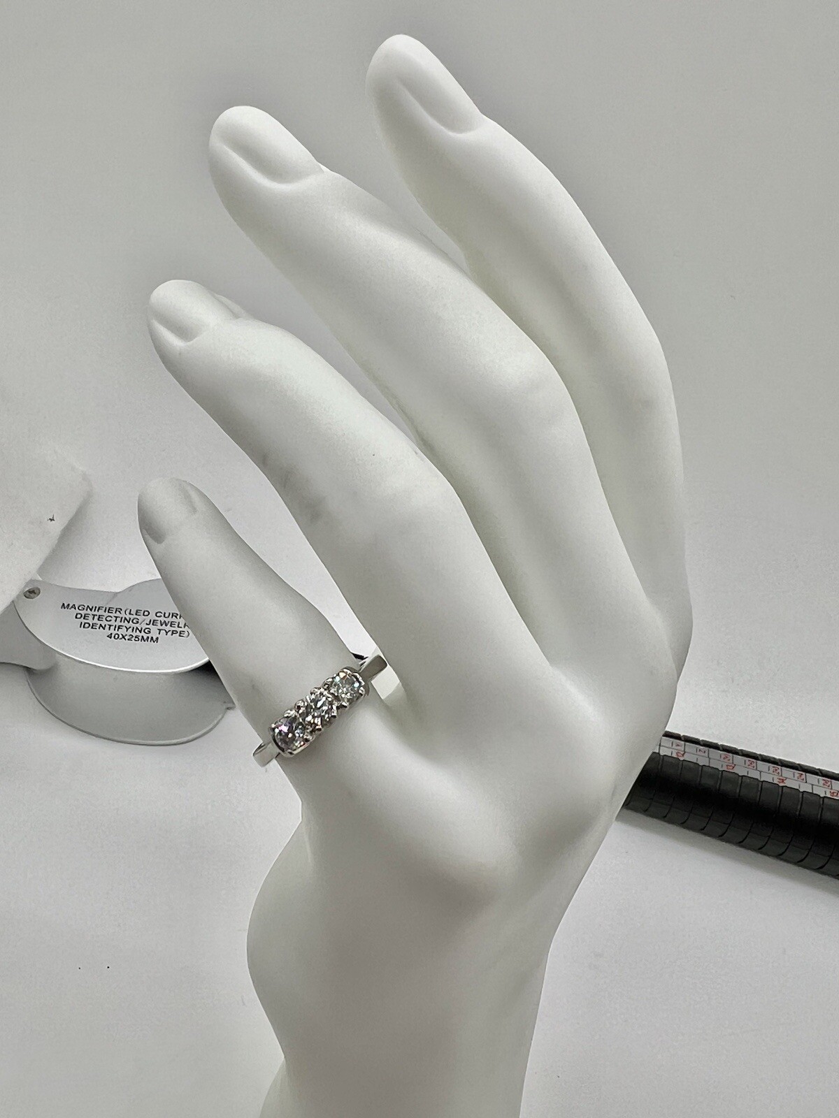 Solid 950 Platinum .50tcw Diamond Cluster  Ladies… - image 12