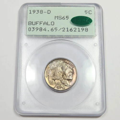 1938 D PCGS CAC MS65 OGH - Buffalo Nickel 5c US Coin #53484B
