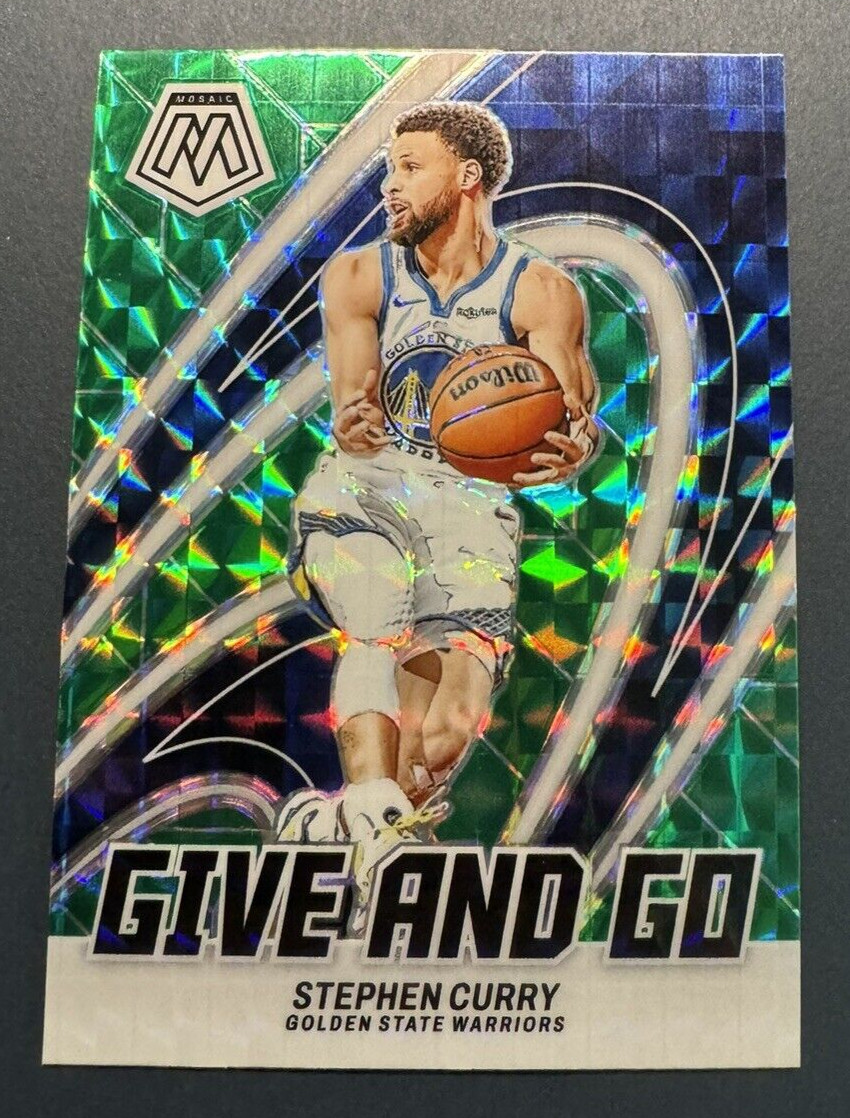 2023-24 PANINI MOSAIC STEPHEN CURRY GIVE AND GO GREEN MOSAIC