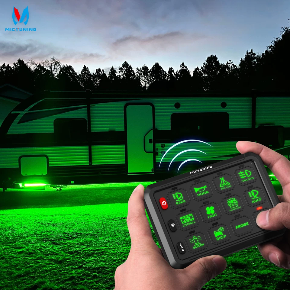 Wireless 12 Gang RGB Switch Panel Multifunction ON-OFF Strobe Toggle Control Box - Image 3 of 4