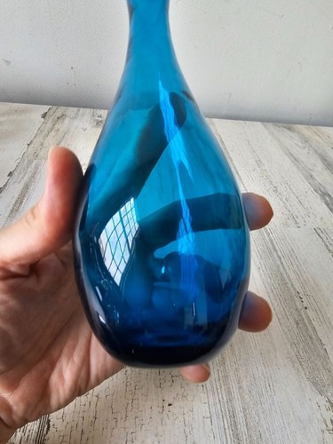Vintage Blenko? murano? Vase blau Blumenknospen - Bild 6 von 7