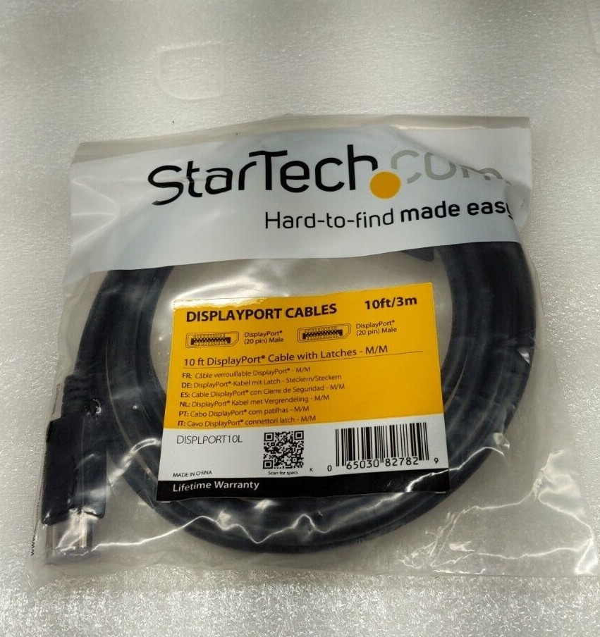 High-Speed DisplayPort 1.2 Cable 10ft - 4K Ultra HD VESA Certified