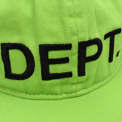 NWT Gallery Dept. Lime Green DEPT Logo Embroidered Snap Back Hat