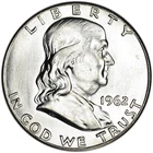 1962 D 50C AU Silver Franklin Half Dollar