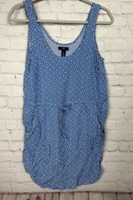 GAP womens Blue geometric PRINT rayon viscose tank mini dress sz S