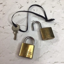 Chinrose Pad Locks W Key Lot Of 2 Hardware Brass Small Compact