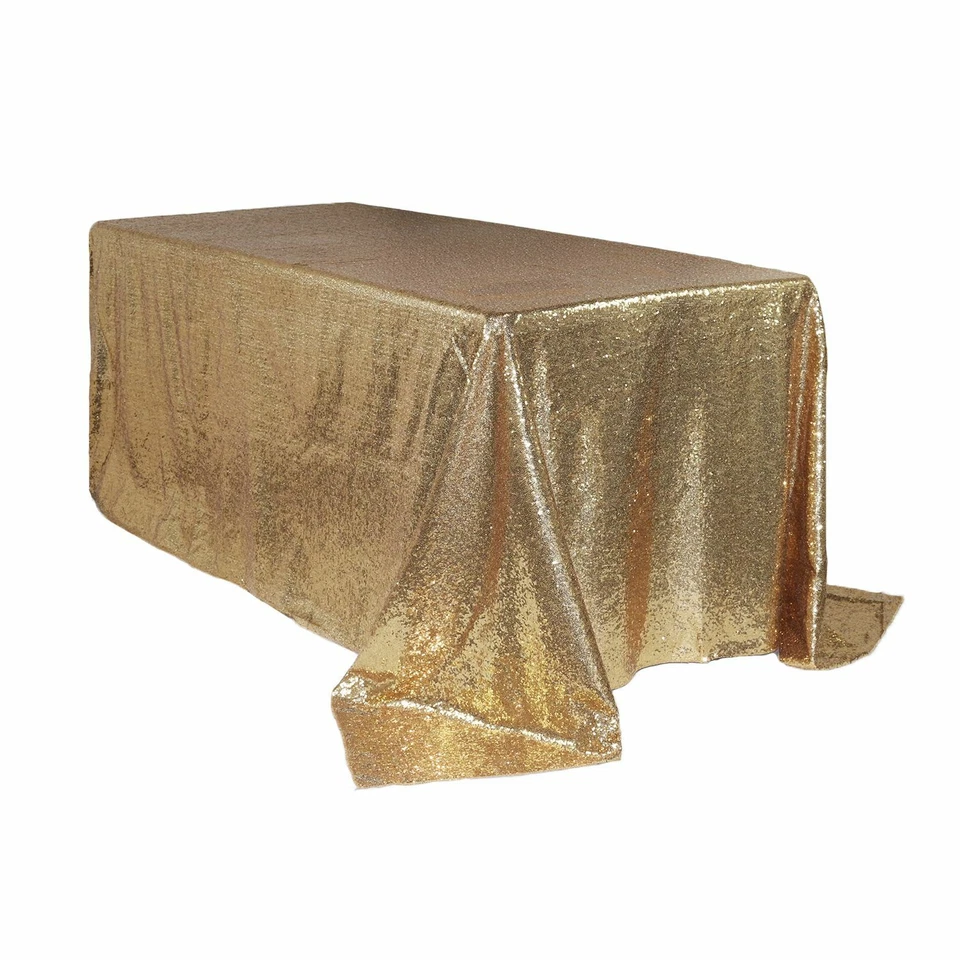 90 x 132 inch 6 ft Rectangular Glitz Sequin Tablecloth, Table Linens for Events - Image 4 of 4