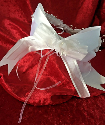 Mädchen Kopfschmuck Haarschmuck Haarkranz Kommunion Blumenmädchen Hochzeit weiß