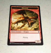 ~1x 5/5 Flying Dragon TOKEN x1 ~NM~ BFZ Magic the Gathering MTG~