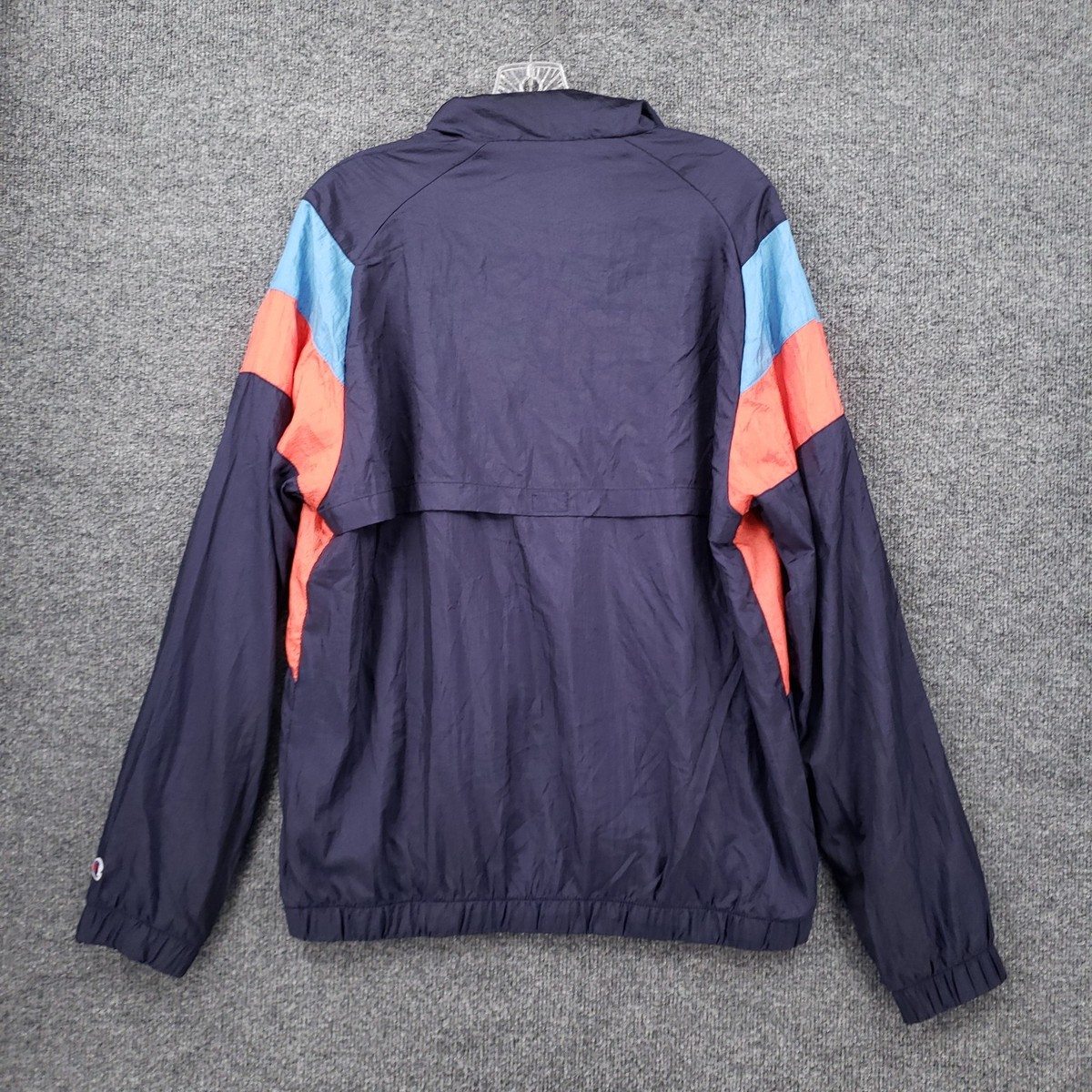 VINTAGE Champion Jacket Mens M Medium Blue Full Zip Colorblock
