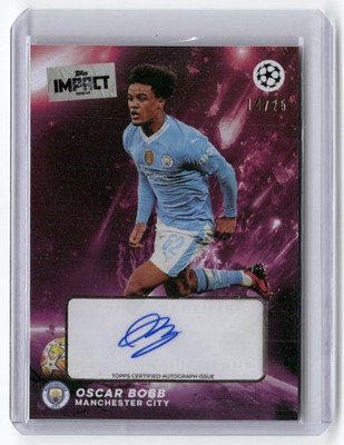 Oscar Bobb /25 2023-24 Topps Impact UEFA Champions League AUTO