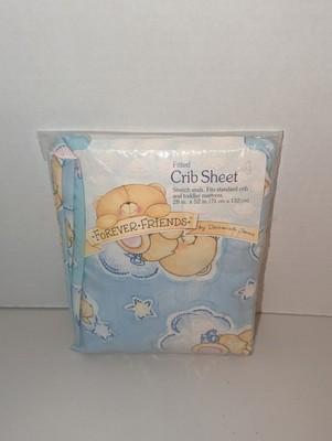 Vintage Forever Friends Bear & Bunny Crib Sheet Andrew Brownsword Deborah Jones 