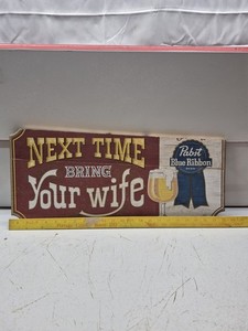 Pabst Blue Ribbon Wooden Sign