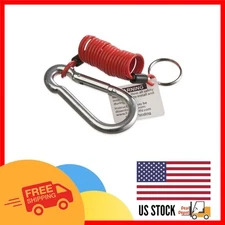 4' Red Breakaway Cable with Carabiner Clip - Ensures Safe Towing Connections