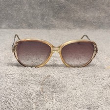Vintage Oversized Sunglasses Amber Brown Gradient Lenses Gold Tone Frames Retro
