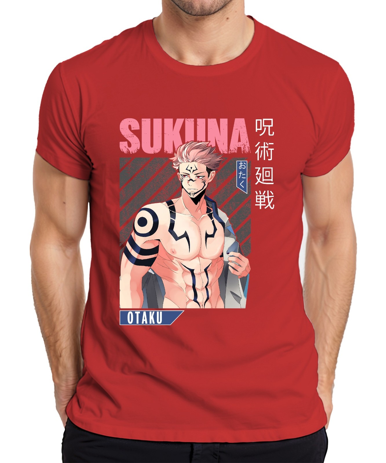 Sukuna Jujutsu Kaisen Otaku Anime Aesthetic Fan Gift Vintage Mens T-Shirt