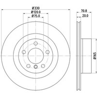 Hella Bremsscheiben Hinten Ø330 Mm InnenbelüFtet FüR Bmw X3 F25 X4 F26