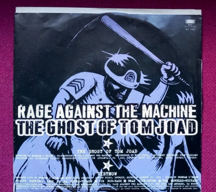 RAGE AGAINST THE MACHINE GHOST OF TOM JOAD / VIETNOW 7" VINYL SINGLE 1996 EPIC - Image 2 of 4