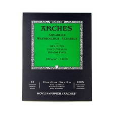 Arches Watercolor Paper Pad 140 pound Cold Press 9x12