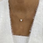 1.5ct Heart Pendant Necklace Yellow Gold 14K Labcreated Diamond F/VS — photo 9