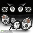 96-99 Mercedes W210 E-Class LED Dual Halo Projector Headlights Lights Left+Right