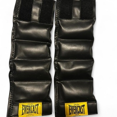VINTAGE Everlast 7014 LEATHER Ankle Weights 5lb Pair (2.5lb ea) Terry Lining USA