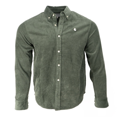 Carhartt WIP Herren Madison Hemd Large Cord Dunkelgrün XS Extra Small