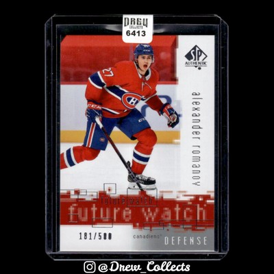 2020-21 SP Authentic Alexander Romanov Canadiens Retro Future Watch #/500