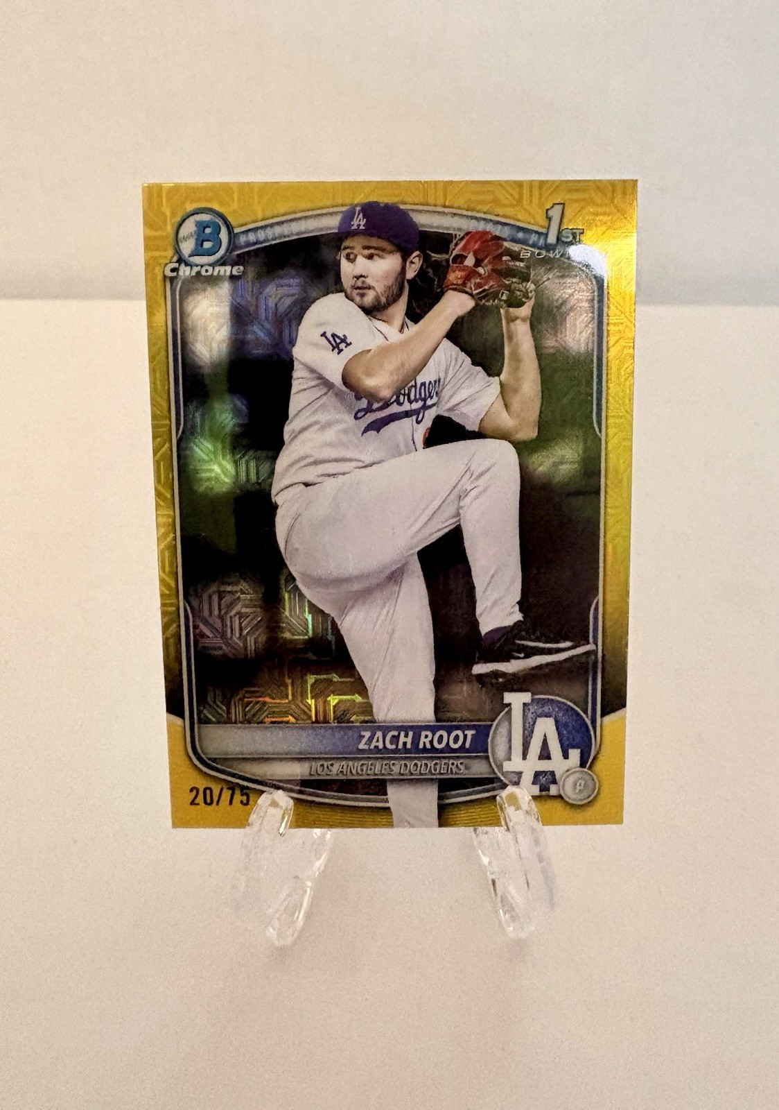 2025 Bowman Chrome Draft Zach Root Yellow Mojo Refractor /75 #BDC-22