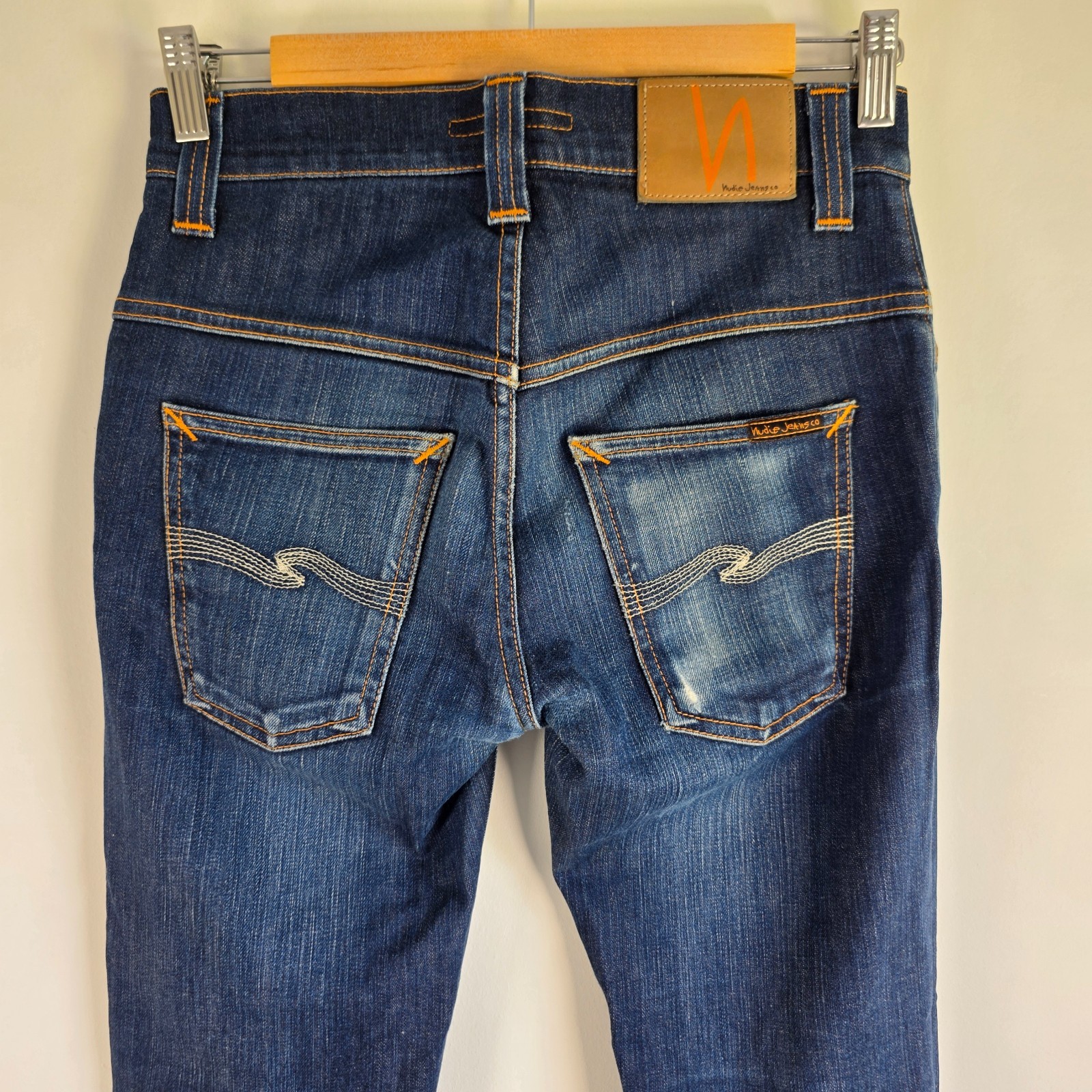 Nudie Jeans Thin Finn Mens W28 L30 Blue Slim Fit Stretch Organic Denim image 8