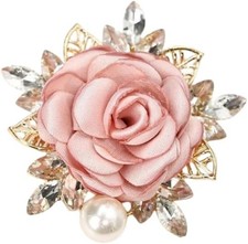 Rose Brooches for Women, Exquisite Satin Fabric Flower Lapel Pins Retro and Eleg