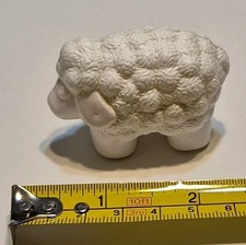 Sheep Figure White Blow mold Toy Barnyard Farm Animal Lamb Plastic