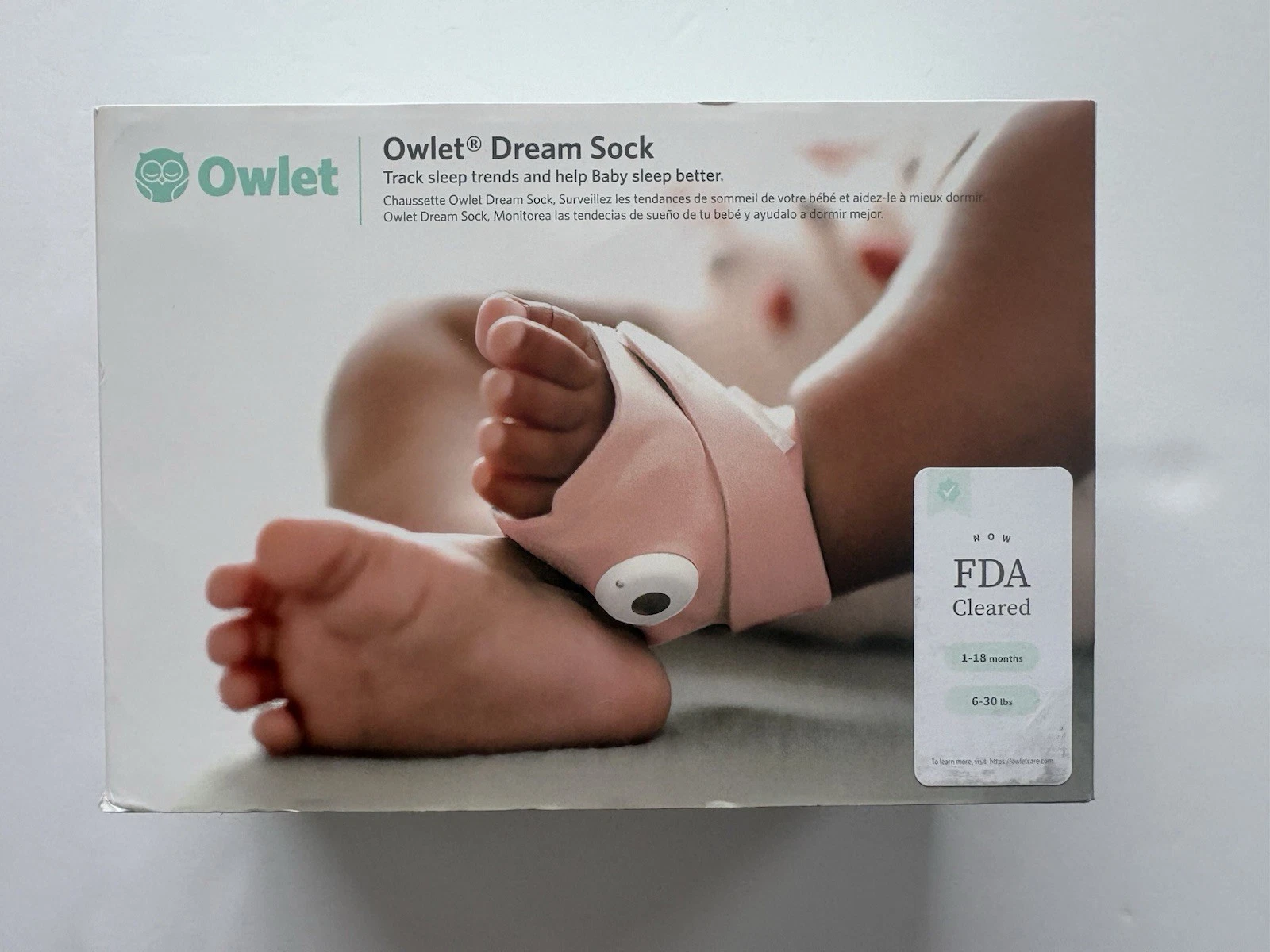 Owlet Dream Sock Baby Smart Sleep Monitoring Device Mint Green FDA
Opens in a new window or tab