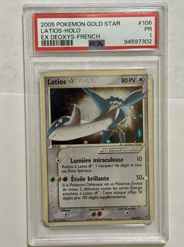 POP 2 Pokemon French Latios Gold Star 106/107 Ex Deoxys PSA 1 Pr Low Pop RARE