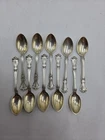 Set Of Ten Gorham Chantilly Sterling Silver Demitasse Spoons Mono