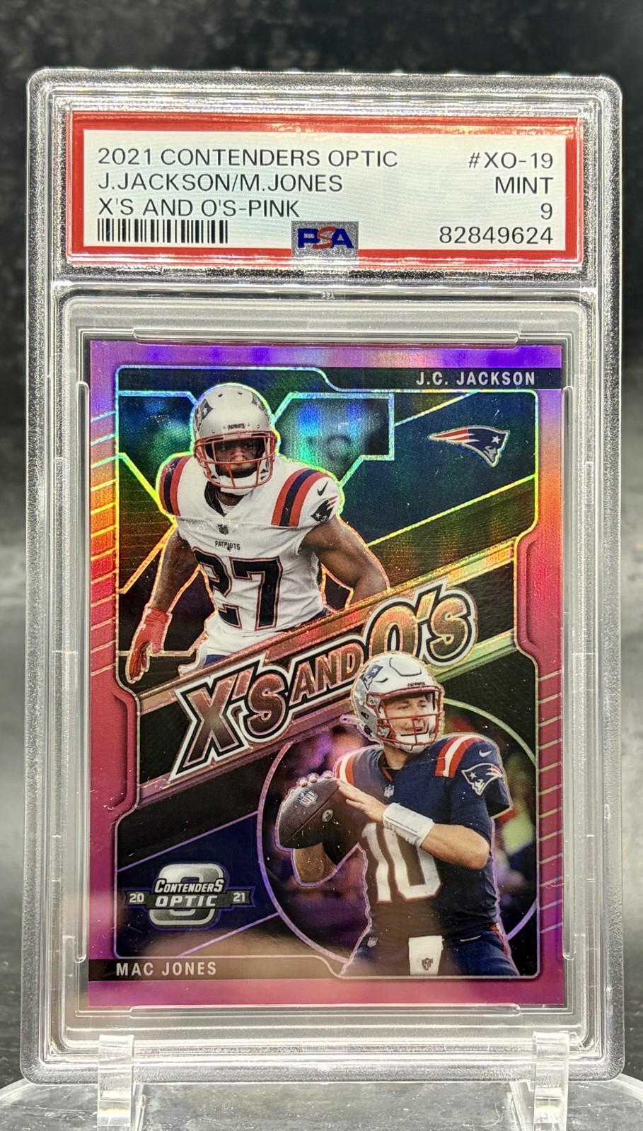 2021 Panini Contenders Optic - XS and Os Mac Jones, J.C. Jackson #XO-19 Pink...