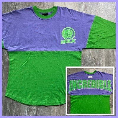 NEW Universal Studios INCREDIBLE HULK 3D Glitter Spirit LS Jersey Shirt SM $57
