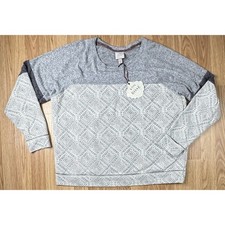 Knox Rose Women's Crew Neck Colorblock Long Sleeve Sweater Pullover Size XXL NEW