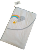 Babyhandtuch 100X100 Cm Kapuzenhandtuch , Badetuch Mit Kapuze, Weiß, Baumwolle