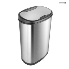 13 Gallon Stainless Steel Motion Sensor Automatic Trash Can Silver