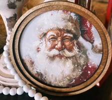 Santa Claus Mini Wood Framed Picture