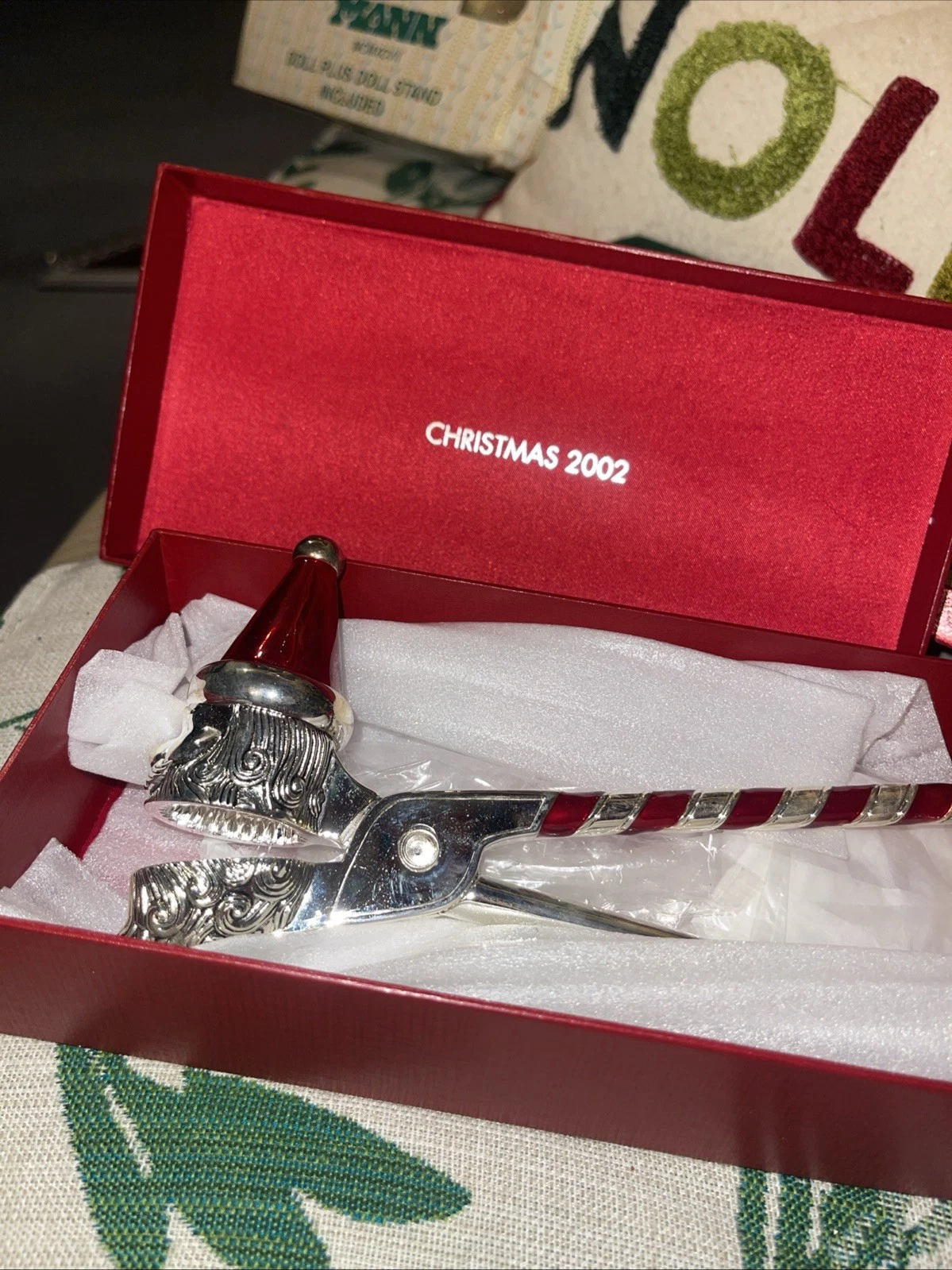RARE TOWLE SILVERPLATED SANTA CLAUS NUTCRACKER FOR NEIMAN MARCUS NEW IN BOX