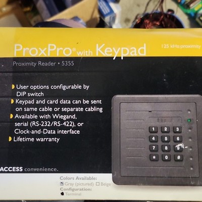 HID ProxPro Wiegand RFID Reader Model 6365AGK00 125 kHz Gray Terminal