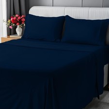 King Sheet Set - Jersey Knit Sheets 4 Piece Cotton Soft T-Shirt Stretchy ...