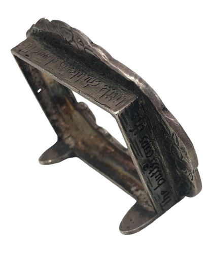 Buccellati Anello Fibbia Per Cintura Western Cowboy In Lega Di Zinco, Finitura Argento Antico Con Incisione Floreale - Adatta A Cinturini Da 20 Mm - Foto 12