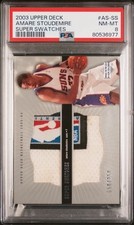 2003 Upper Deck #AS-SS Amare Stoudemire Super Swatches /250 NBA Logoman PSA 8