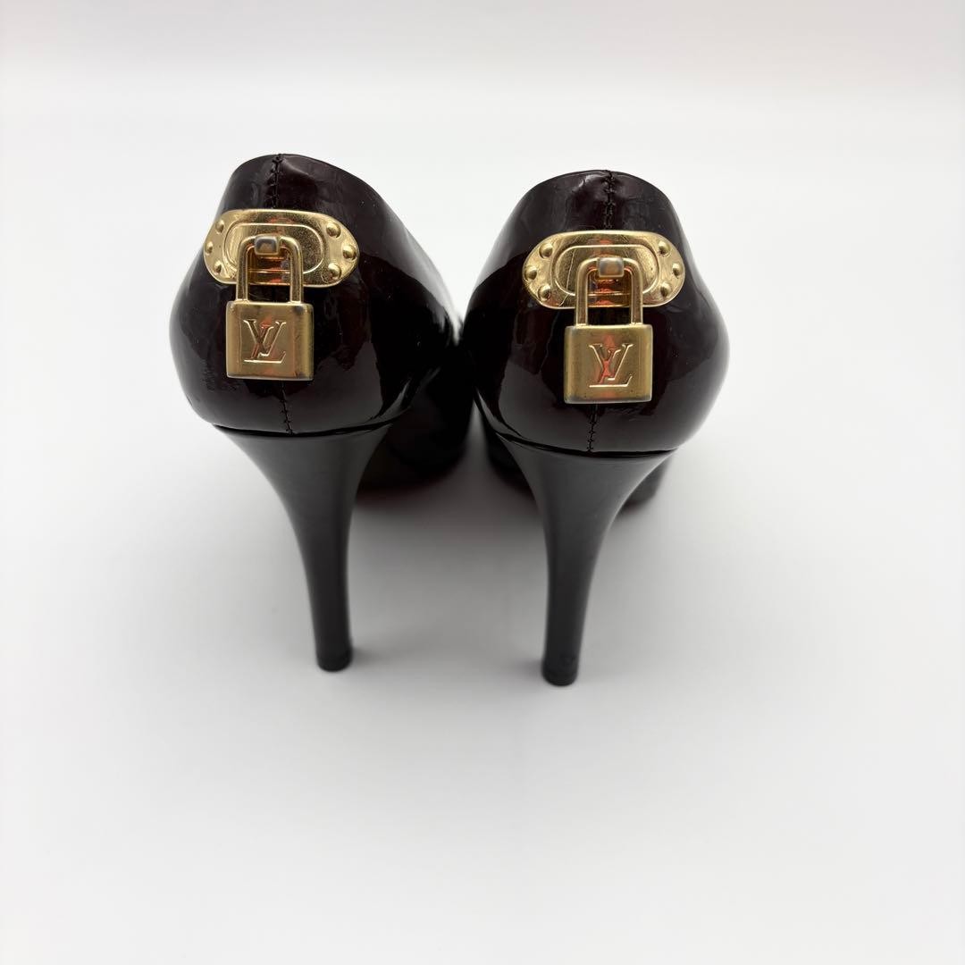 LOUIS VUITTON Pumps Heel Leather Dark Brown EU 35.5 135340K Authentic thumbnail 12